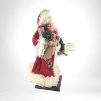 Vintage St. Nicholas Square Storybook Santa Figure, 18" Christmas Santa Claus, Holiday Decor, Collectible Santa