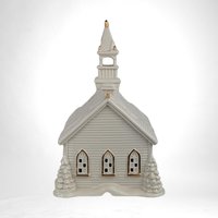 Vintage Hand Painted Porcelain Church | Illuminated Christmas Village Church | Holiday Decor