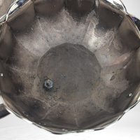 Pair of Vintage Italian Silver Tone Flower Bowl Candle Holder Centerpiece with Flower Frog