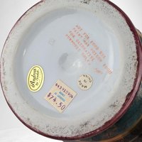 Vintage Andrea by Sadak Ginger Jar, Black and Red Porcelain Urn,  Gold Gilding, Decorative Jar with Lid,  Home Decor