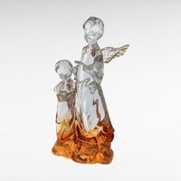 Vintage Golden Treasures Acrylic Angels Figurine, Amber and Clear Angels, Decorative Angels Sculpture, Religious Gift, Home Decor