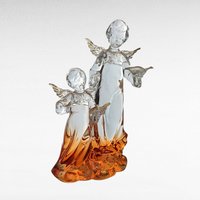 Vintage Golden Treasures Acrylic Angels Figurine, Amber and Clear Angels, Decorative Angels Sculpture, Religious Gift, Home Decor