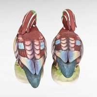Vintage Lefton Ceramic Wood Ducks, Male & Female Pair, KW 139A/KW 139B, Hand-Painted, Collectible Figurines, Bird Decor