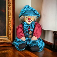 Vintage German Clown Doll | Collectible | Unique Decor | Gift for Doll Collector