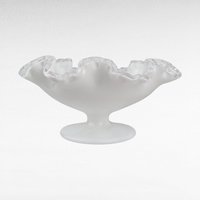 Fenton Silvercrest Milk Glass Ruffled Pedestal Dish | Vintage Candy Dish | 1960s Glassware | Candy Dish