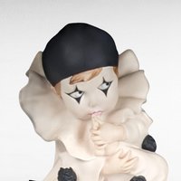 Giuseppe Armani Pierrot Figurine | Porcelain Clown Statue | Commedia dell'Arte | 0749P | Vintage Italian Art