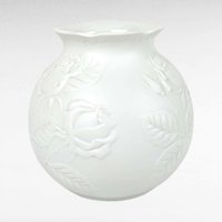 Vintage Kaiser White Bisque Vase with Embossed Roses, 1980s Porcelain Flower Vase, Home Decor, Wedding Gift, 5.5 inches
