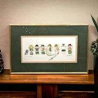 Original 1997 Judy Hagstrom Framed "I Did It My Way"  Hand-Painted Watercolor, Whimsical Children's Art, Bathroom Humor, 15.5 x 10.25 Inches