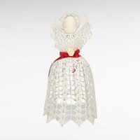 Collection of 5 Vintage Fiber Angels, Handmade Christmas Ornaments, Rustic Angel Decor, Lace and Straw Angels