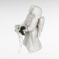 Vintage 1997 Growth Singing Angels Bisque Porcelain Taper Candle Holder - 9 Inches