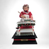 Vintage 1994 Holiday Creations Mrs. Claus, Animated & Musical, Christmas Decor, Baking Scene,  Lights/Music, SMALL IMPERECTION
