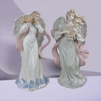 Vintage 2000 Grandeur Noel Porcelain Angels,  Angel Figurine Set,  Musical Angels,  Christmas Angels, Collectible Angels, Holiday Decor