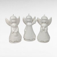 Vintage White Angel Collection | Porcelain Ornaments, Wall Hanging, and Figurine | Heavenly Holiday Decor