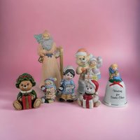 Vintage Christmas Music Box Lot | Bisque Bear, Old World Santa, Flambro, Homco Bears, Ragdoll, Bells | Festive Decor