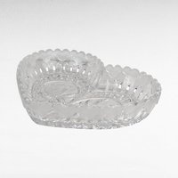 Hofbauer Byrdes Heart Shaped Crystal Dish | Vintage Lovebirds Dish | Collectible Glass Bowl | Wedding Gift | Home Decor