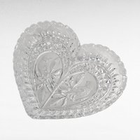Hofbauer Byrdes Heart Shaped Crystal Dish | Vintage Lovebirds Dish | Collectible Glass Bowl | Wedding Gift | Home Decor
