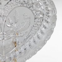Hofbauer Byrdes Heart Shaped Crystal Dish | Vintage Lovebirds Dish | Collectible Glass Bowl | Wedding Gift | Home Decor