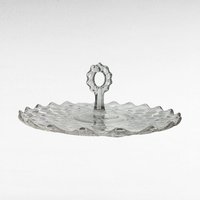 Vintage Fostoria American Clear Glass Serving Tray with Handle | Centerpiece Serving Platter