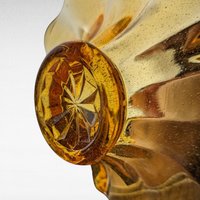 Vintage Amber Art Glass Basket | Hand Blown Glass Candy Dish | Mid Century Modern Decor