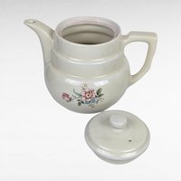 Vintage Hall China "Rambling Rose" Coffee Pot | Drip-O-lator Coffee Pot | Cream with Floral Pattern | Kitchen Decor | Mid-Century Modern