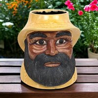 1981 Handmade Fisherman Mug, Art Pottery Mug,  Signed, Unique Coffee Mug, Gift for Fisherman, Nautical Decor