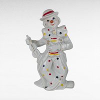 Vintage Ceramic Clown Figurine Lot | Hand Painted Clown, Clown with Ball, Clown with Violin | Retro Decor, Clown Collection, Quirky Gift