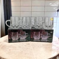 Vintage Blarney Crystal Mugs Set of 8 | Action Industries, Coffee Mugs, Tea Cups | Crystal Drinkware, Kitchenware, Gift Set
