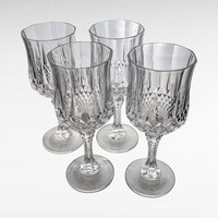 Cristal D'Arques Durand Longchamp Wine Glasses, Set of 4, Crystal Wine Glasses, French Crystal, Vintage Wine Glasses,  Elegant Stemware