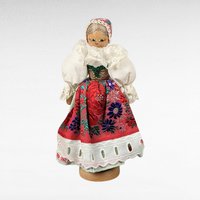 Vintage Handcrafted Wooden Folk Art Doll, 8.5 Inches, Traditional Costume, Collectible Doll,  Eastern European