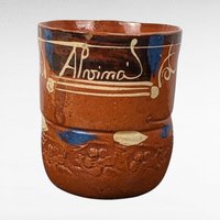 Vintage Handmade Pottery Mug, Rustic Decor, Southwestern Decor, Clay Mug, 4 Inches Tall, Unique Display Piece