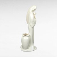 Vintage Haeger Pottery Madonna with Child Planter, White Ceramic Planter, Religious Figurine, Mid-Century Modern Decor