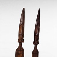 Hand Carved Wooden Sword and Axe Decorations, Tribal Art, Wall Decor,  African Art,  Ritual Weapon Replicas