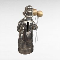 Vintage Metal Clown Bank | Silver-Tone Clown with Balloons | Retro Coin Bank | Collectible Bank