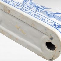 Vintage Chinese Porcelain Headrest | Blue and White Pillow | Chinese Ceramic Pillow | Asian Decor