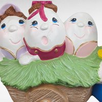 Vintage Hand Painted Egg Family Figurine | Ceramic Egg People | Whimsical Decor | Collectible Figurine