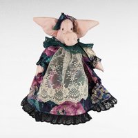 Handmade Pig Covering a Glass Jar.