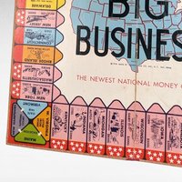 Vintage 1936 Transogram Big Business Board Game Wall Hanging - 17 3/4 Inch Square - Unique Home Decor - Retro Game Room Art