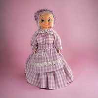 Vintage Handmade Soap Bottle Granny Doll with Glasses - 12" Folk Art Doll - Unique Gift - Whimsical Home Decor