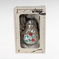 Vintage Inge-Glas Angel with Roses Christmas Ornament - German Glass Ornament