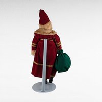 Vintage Roman 18" Santa Claus Figure with Toy Sack - Ceramic & Plush - Christmas Decor - Collectible Santa