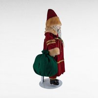 Vintage Roman 18" Santa Claus Figure with Toy Sack - Ceramic & Plush - Christmas Decor - Collectible Santa