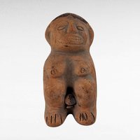 Vintage Mexican Clay Fertility Goddess Figurine - Folk Art Sculpture - 4 Inches Tall