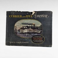 1952 Currier and Ives America, Vintage Illustrated Book, Colin Simkin, Mid-19th Century Prints, Americana, History Book, Art Book