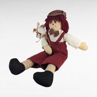 Vintage Folk Art Raggedy Andy Doll - 17" Handmade Cloth Doll