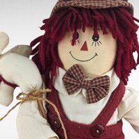 Vintage Folk Art Raggedy Andy Doll - 17" Handmade Cloth Doll