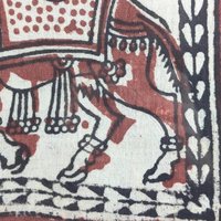 Vintage Framed Painting | Indian Folk Art | Tribal Art | Textile Art | Wall Decor | Camel and Traveler | 15.5"