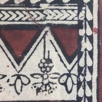 Vintage Framed Painting | Indian Folk Art | Tribal Art | Textile Art | Wall Decor | Dancing Figures | 15.5"