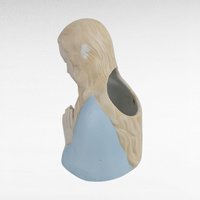 Vintage Religious Decor Lot - Praying Girl Vase & A. Santini Angel Figurines