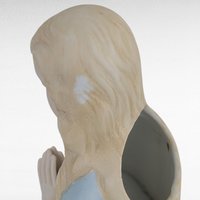 Vintage Religious Decor Lot - Praying Girl Vase & A. Santini Angel Figurines