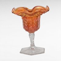 Vintage Marigold Glass Set, 4 Pieces, Compote, Candy Dishes,  Loganberry Bowl,  Iridescent Glassware, Home Decor, Gift for Collector